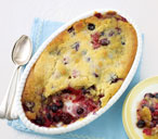Berry slump with clotted cream